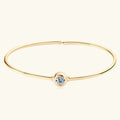 Classic Moissanite Bangle Bracelet – 925 Sterling Silver & Gold Plated