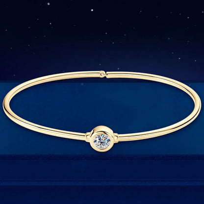 Women’s Moissanite Bangle Bracelet in Silver & Gold – Elegant Everyday Jewellery