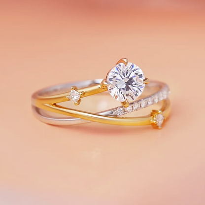 Elegant sterling silver ring with moissanite stone