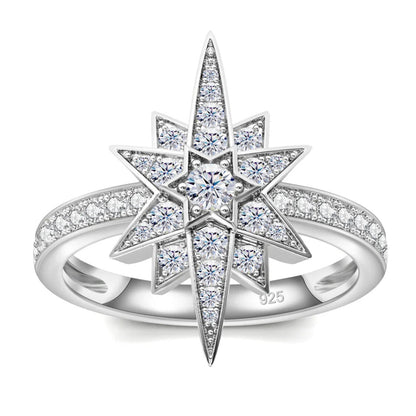 Hypoallergenic sterling silver star ring for women