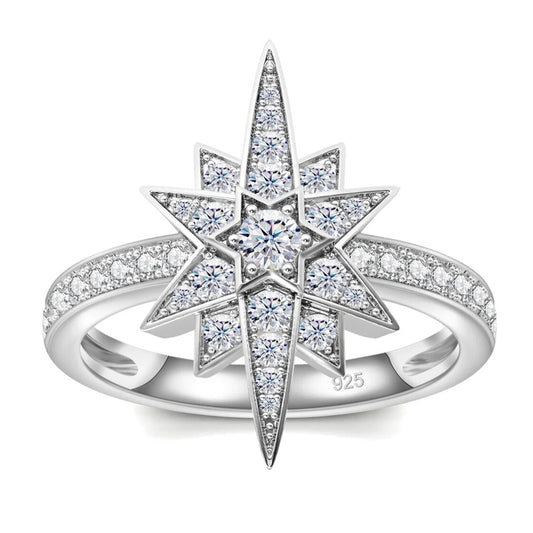 Hypoallergenic sterling silver star ring for women