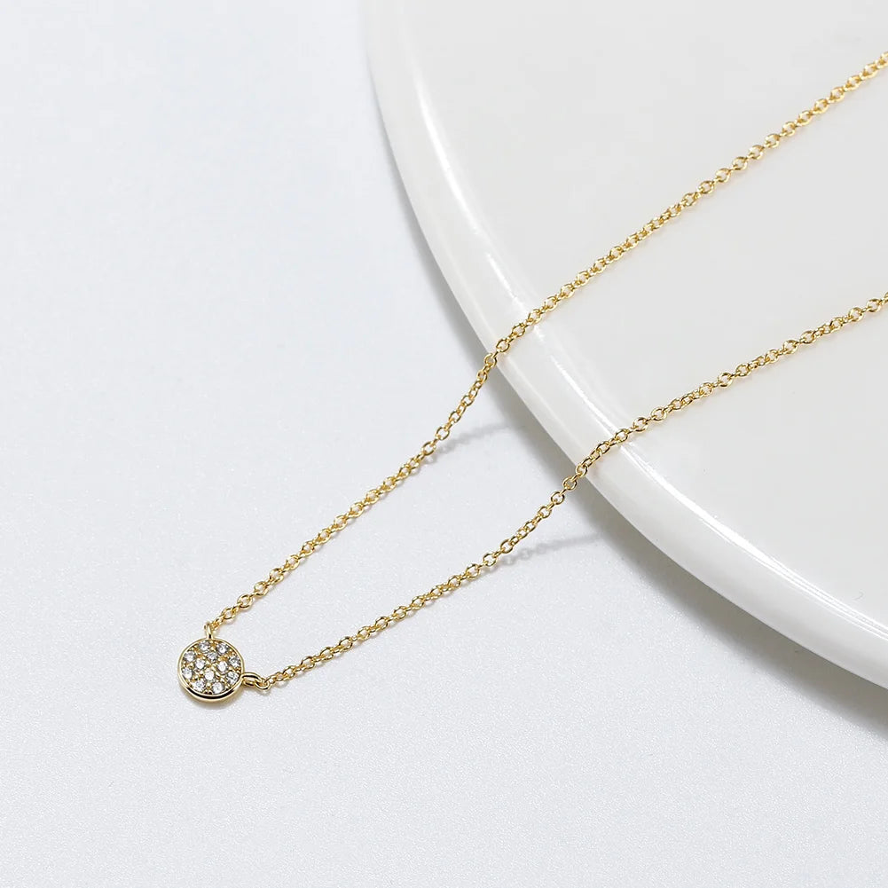 Timeless cubic zirconia pendant necklace in silver or gold