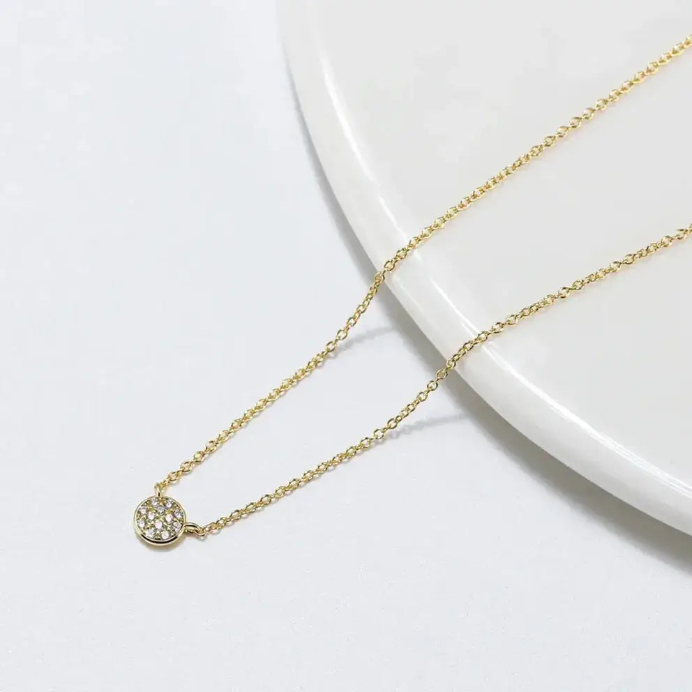 chain detail gold finish pendant necklace