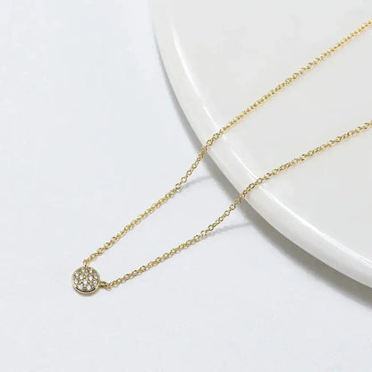 chain detail gold finish pendant necklace