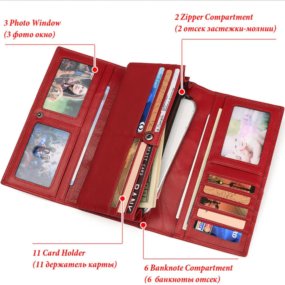 Luxury organiser wallet with multiple pockets
