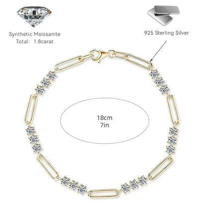 Refined gold paperclip bracelet detail