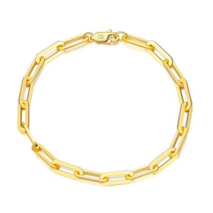 paperclip link chain bracelet sterling silver gold Elegantia