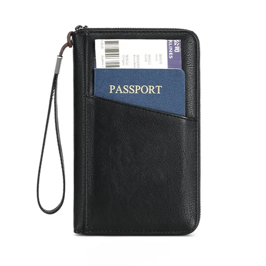 Unisex RFID travel passport black wallet Elegantia