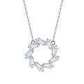 Elegant Sterling Silver Round Pendant Necklace with High-Carbon CZ