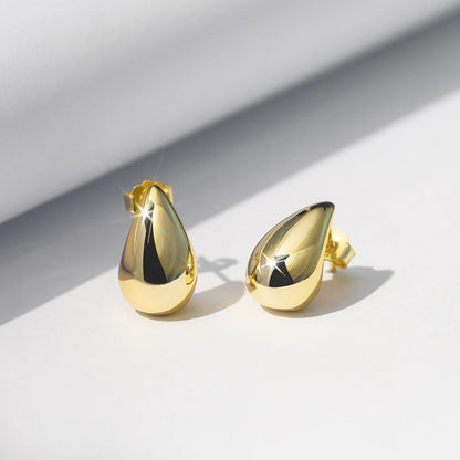 water drop earrings 925 silver in gold finish