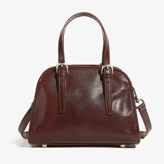 Eleganzia minimalist brown leather crossbody bag for women