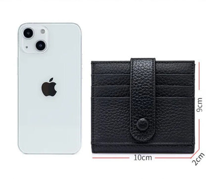 Slim Genuine Leather Wallet – Lightweight Cowhide Card Holder