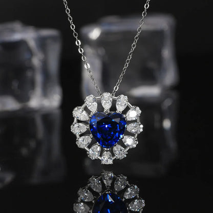 Romantic sapphire heart jewellery for weddings and anniversaries