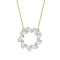 Elegant Gold Plated Round Pendant Necklace with High-Carbon CZ