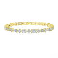Sterling Silver & Gold Tennis Bracelet – Zircon Stone