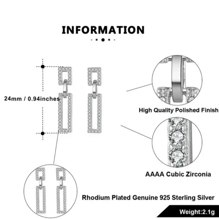 rectangle dangle earrings lightweight design