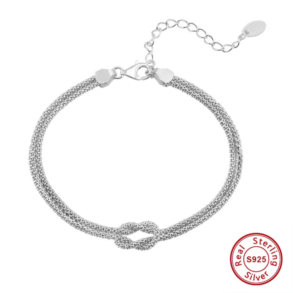 Silver tone popcorn chain bracelet elegant gift for women