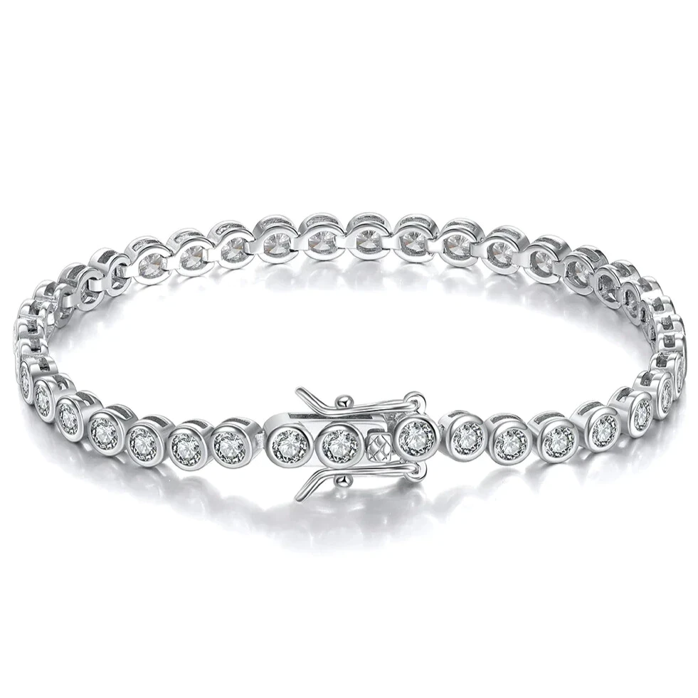 classic sterling silver bracelet with 3mm stones