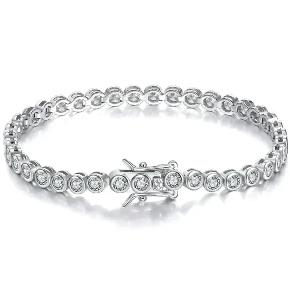 925 sterling silver tennis bracelet with 3 mm cubic zirconia stones – Elegantia