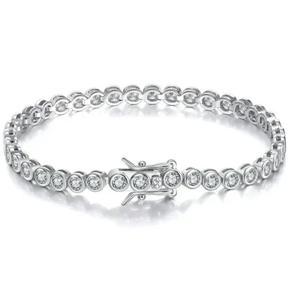925 sterling silver tennis bracelet with 3 mm cubic zirconia stones – Elegantia