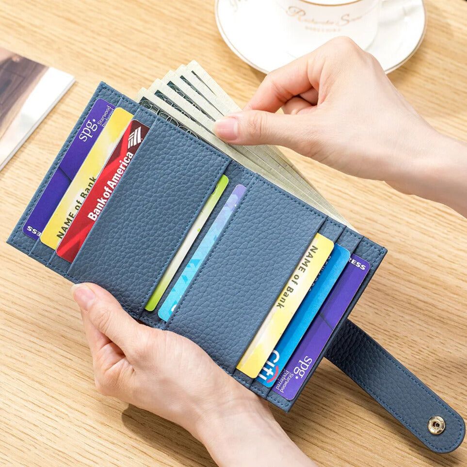 Slim Genuine Leather Wallet – Lightweight Cowhide Card Holder