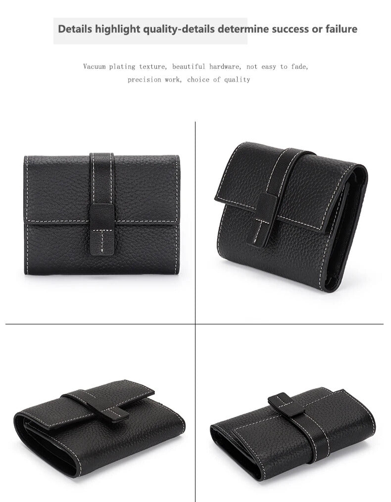 everyday women’s black leather wallet with organised card storage