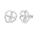 925 Sterling Silver Flower Stud Earrings – Vintage Hollow Floral Design