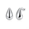Smooth Teardrop Stud Earrings –  925 Sterling Silver