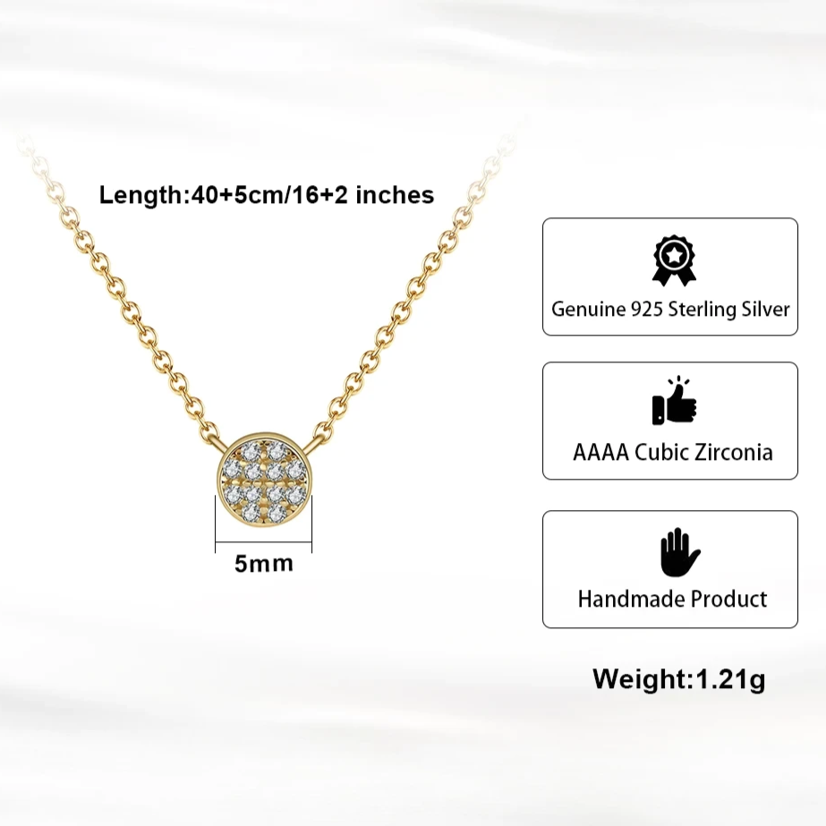 Delicate women’s pendant necklace with cubic zirconia stone
