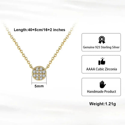 detail of gold-tone CZ pendant necklace