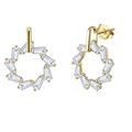 Sterling Silver Drop Earrings – Square Geometry Design with High Carbon Diamond