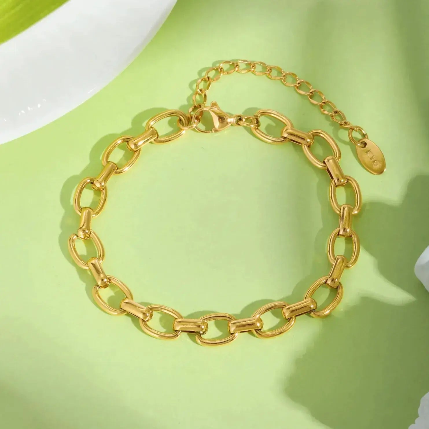 rendy gold link chain bracelet stainless steel modern minimalist design