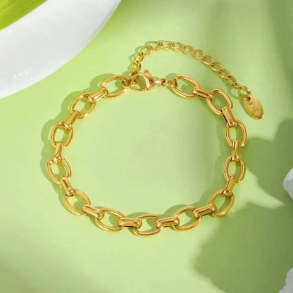 rendy gold link chain bracelet stainless steel modern minimalist design