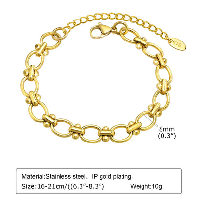 18k gold plated stainless steel chain bracelet durable design