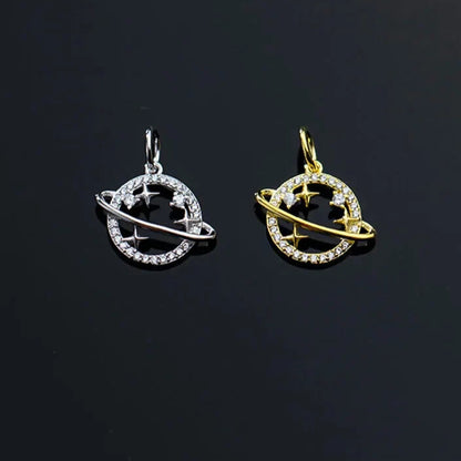 close up of sparkling cubic zirconia star pendant for necklace