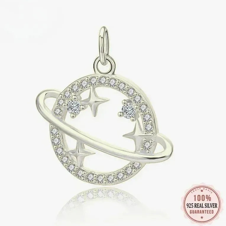 celestial silver charm pendant Elegantia minimalist styling