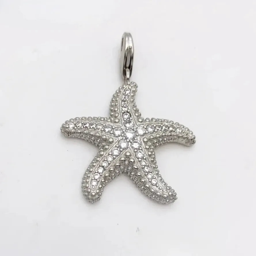 925 sterling silver starfish pendant front view