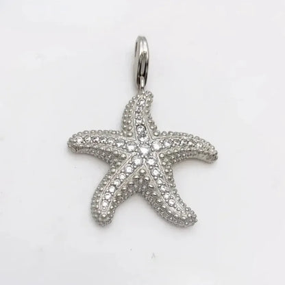 925 sterling silver starfish pendant front view