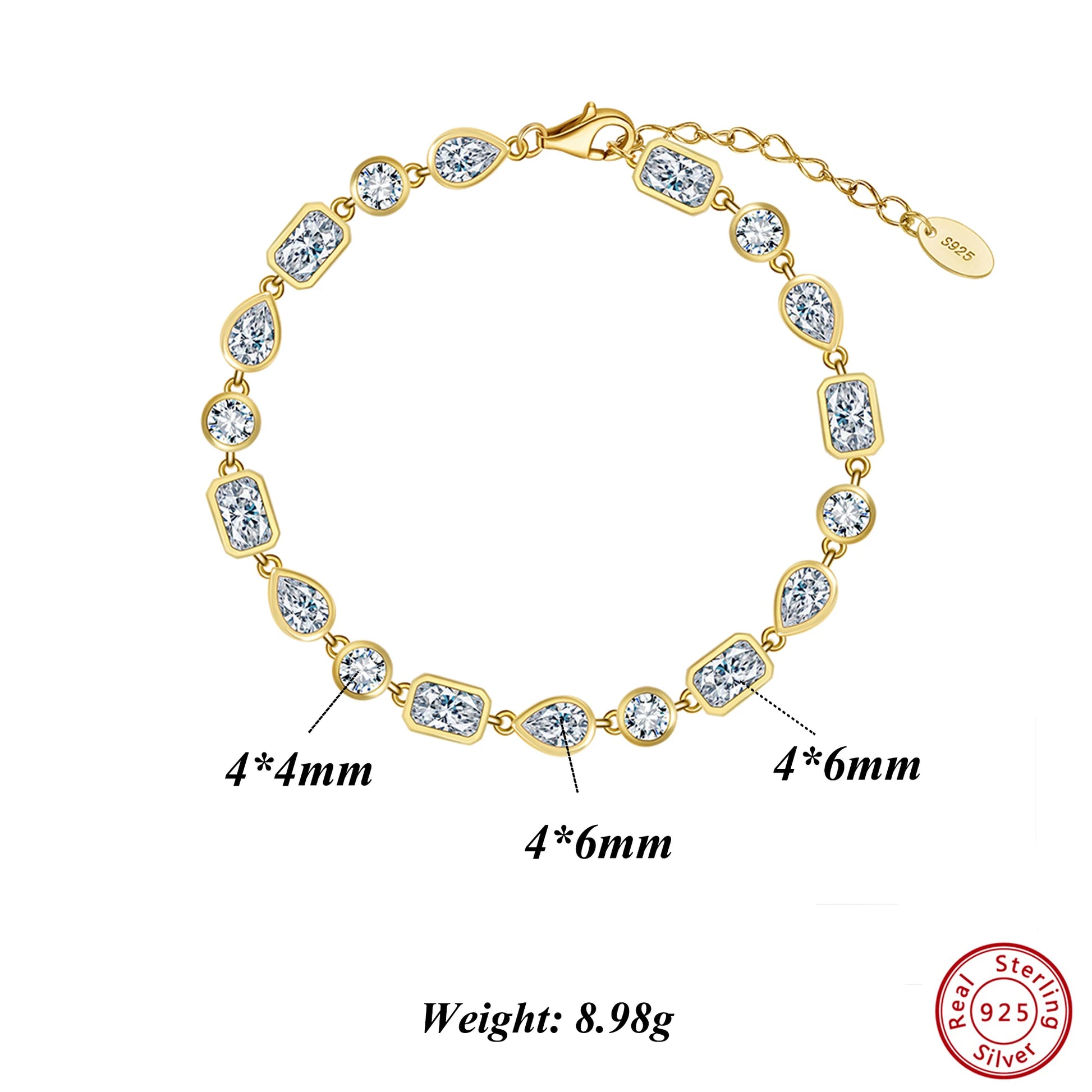 tennis bracelet with zirconia stones for woman