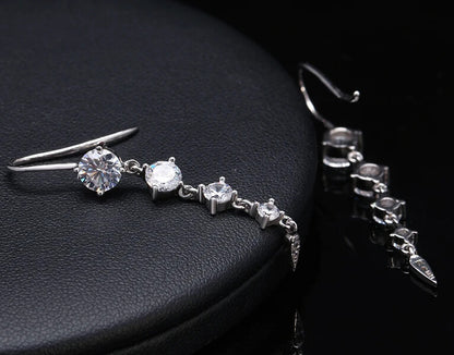 sterling silver crystal earrings for womans