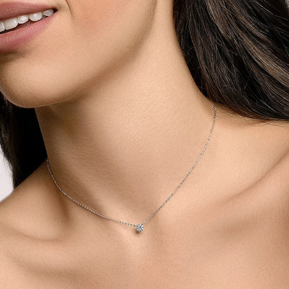 Classic round CZ pendant, nickel-free 925 silver jewellery