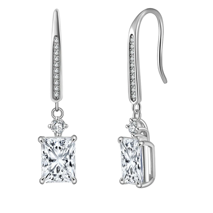 sterling silver drop earrings with 8a cubic zirconia elegantia