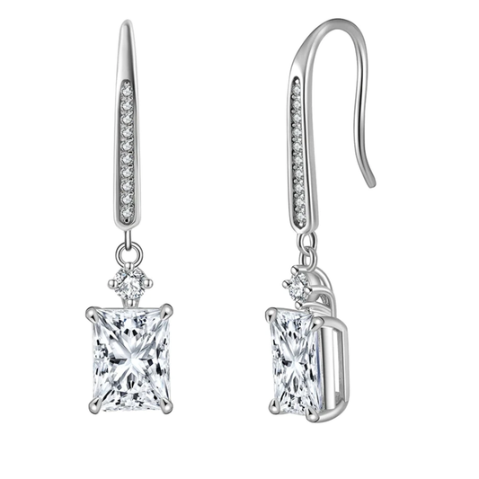 sterling silver drop earrings with 8a cubic zirconia elegantia