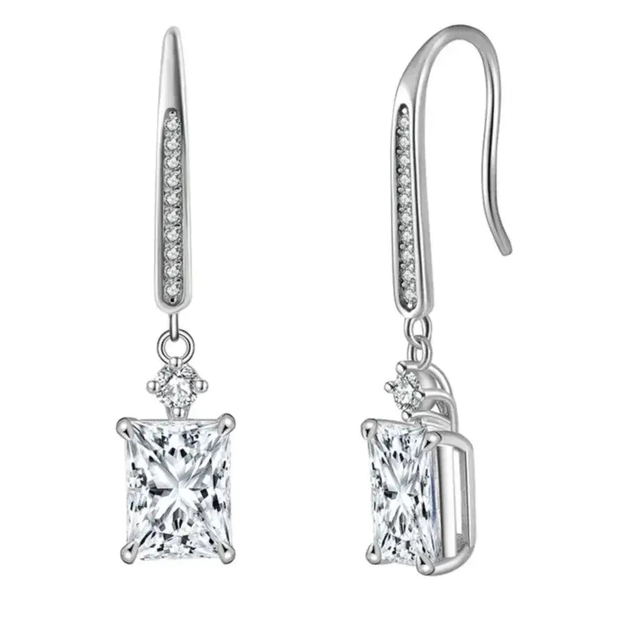 sterling silver drop earrings with 8a cubic zirconia elegantia