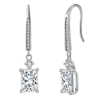 sterling silver drop earrings with 8a cubic zirconia elegantia