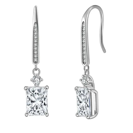 sterling silver drop earrings with 8a cubic zirconia elegantia