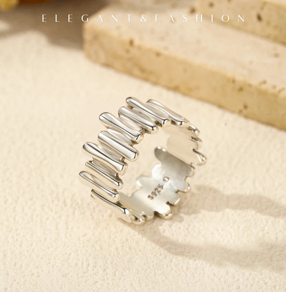 irregular silhouette sterling silver ring minimalist design