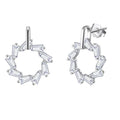 Sterling Silver Drop Earrings – Geometry Design with High-Carbon CZ
