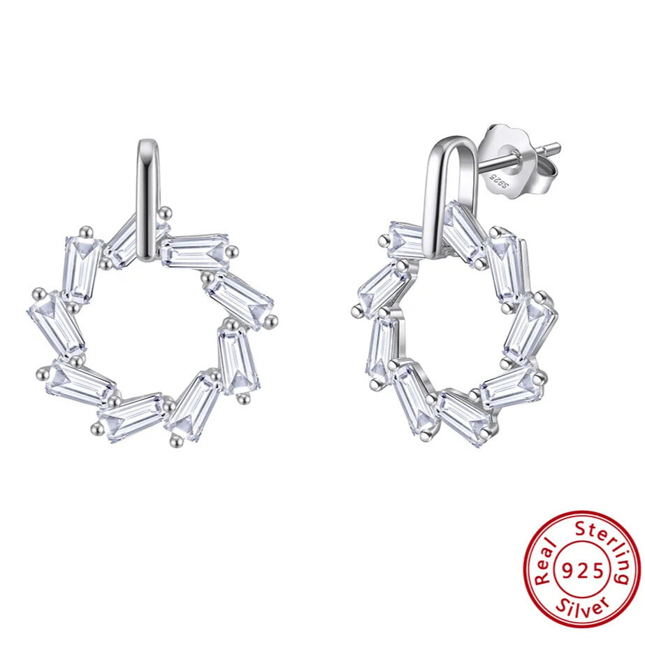 sterling silver square drop earrings minimalist style