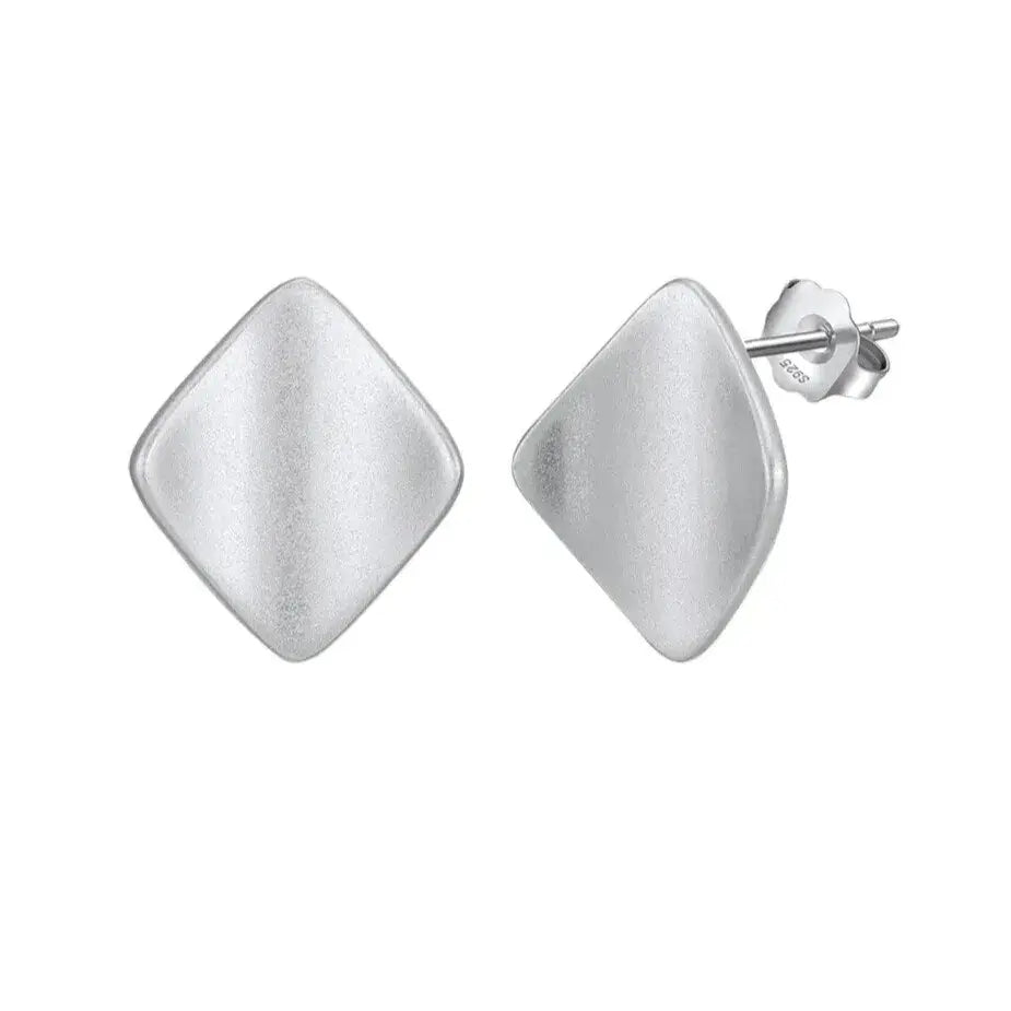 Square Stud Earrings – 925 Sterling Silver Dainty Jewellery for Women